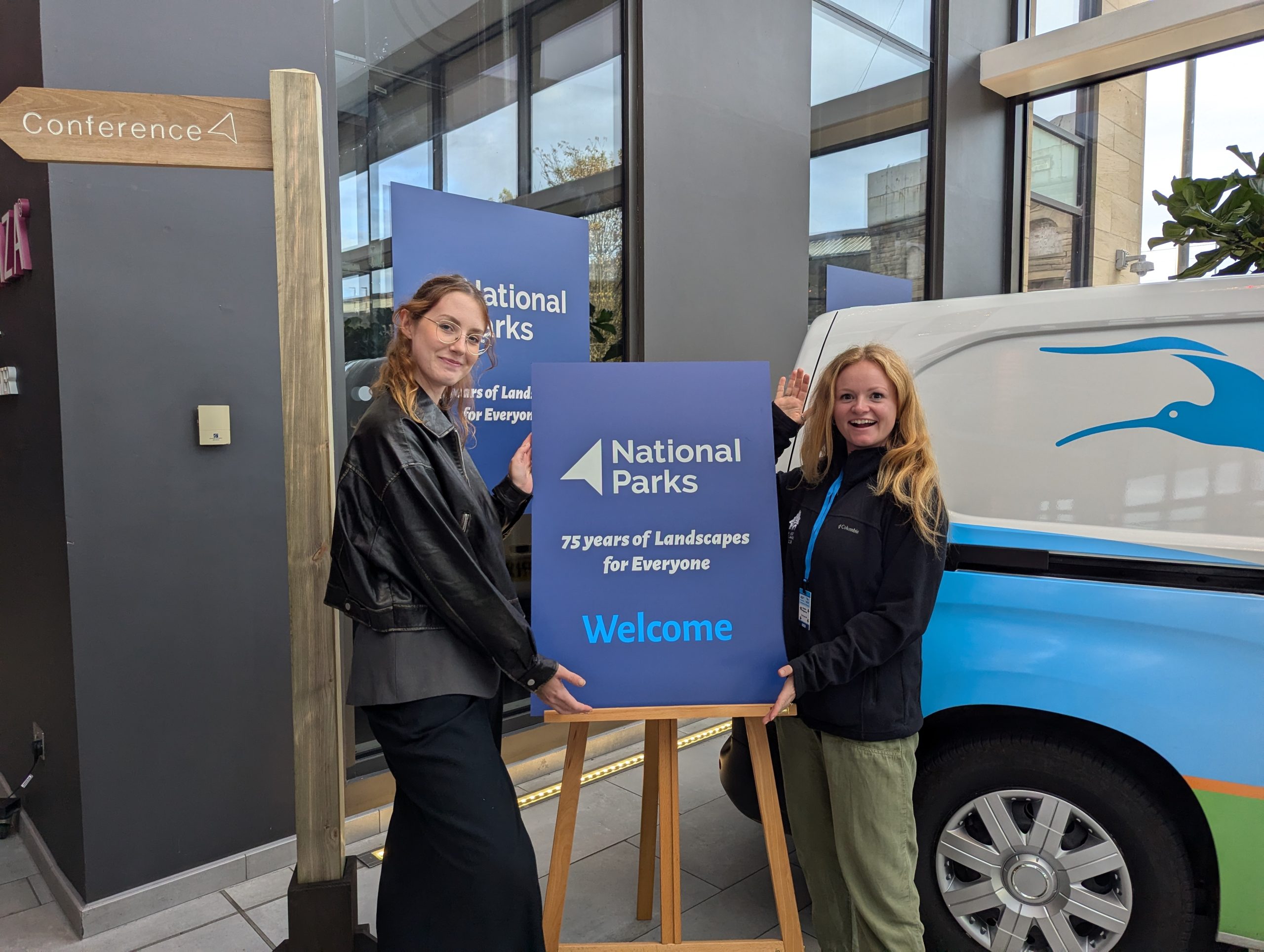 Hayley and NPA ranger Hayden at a National Parks UK conference